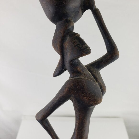 African Wooden Carved Figures Man Woman - Picture 7 of 7